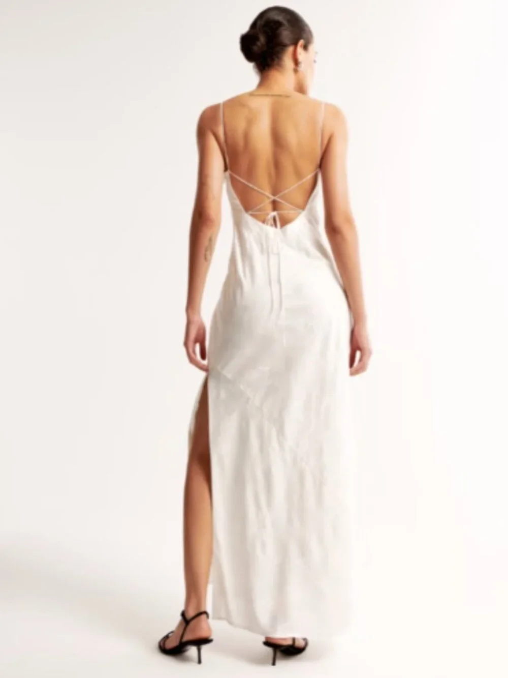 The A&F Julia Slip Satin Jacquard Maxi Dress (Medium Petite)